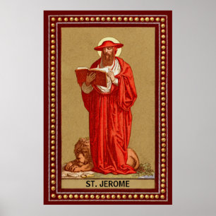 St. Jerome als Kardinal mit Löwen (P 004) Poster