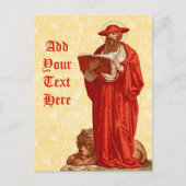 St. Jerome als Kardinal mit Löwen (P 004) Postkarte (Vorderseite)