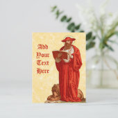 St. Jerome als Kardinal mit Löwen (P 004) Postkarte (Stehend Vorderseite)
