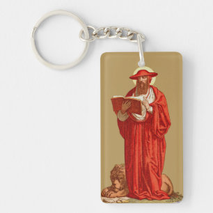 St. Jerome als Kardinal mit Löwen (P 004) Schlüsselanhänger