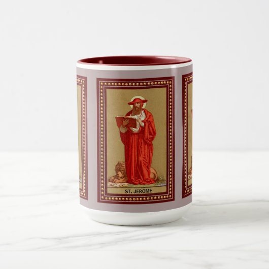 St. Jerome als Kardinal mit Löwen (P 004) Tasse (Zentrum)