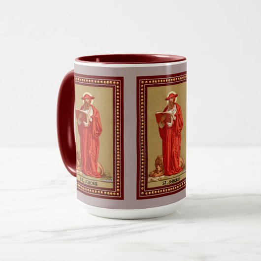 St. Jerome als Kardinal mit Löwen (P 004) Tasse (Vorderseite Links)