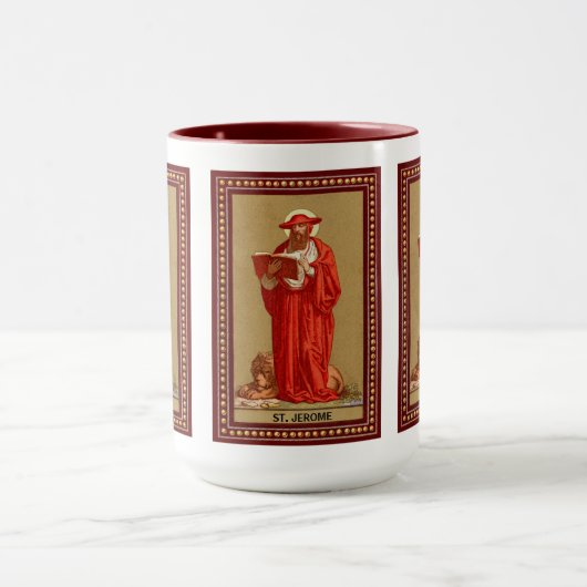 St. Jerome als Kardinal mit Löwen (P 004) Tasse (Zentrum)