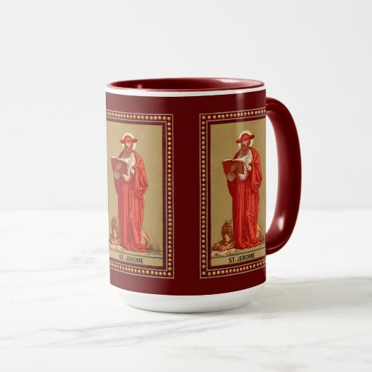 St. Jerome als Kardinal mit Löwen (P 004) Tasse (VorderseiteRechts)