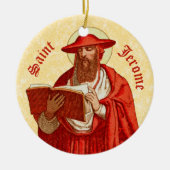 St. Jerome als Kardinal mit Motivierend Zitat Keramik Ornament (Vorne)