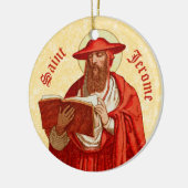 St. Jerome als Kardinal mit Motivierend Zitat Keramik Ornament (Links)