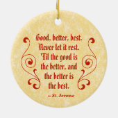 St. Jerome als Kardinal mit Motivierend Zitat Keramik Ornament (Hinten)