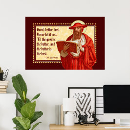 St. Jerome als Kardinal mit Motivierend Zitat Poster