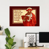 St. Jerome als Kardinal mit Pious Book Quote Poster (Heimbüro)
