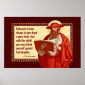 St. Jerome als Kardinal mit Pious Book Quote Poster (Vorne)
