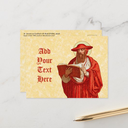 St. Jerome als Kardinal (P 004) Postkarte (Vorderseite/Rückseite Beispiel)