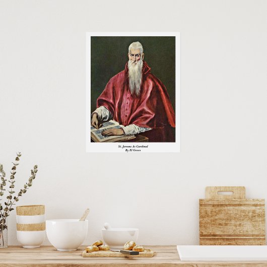 St. Jerome als Kardinal von El Greco Poster (Küche)