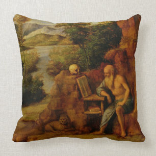 St Jerome, c.1500 (Öl auf Platte) Kissen