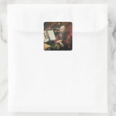St. Jerome, c.1540-50 Quadratischer Aufkleber (Tasche)