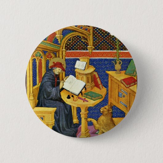 St Jerome durch Meister Des Maréchal De Boucicaut Button (Vorderseite)