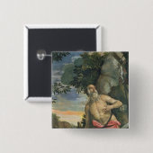 St Jerome im Penitence (Öl auf Leinwand) Button (Vorne & Hinten)
