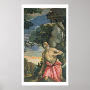 St Jerome im Penitence (Öl auf Leinwand) Poster