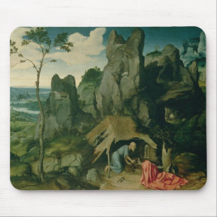 St Jerome in der Wüste (Öl auf Platte) (sehen Si Mousepad