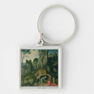 St Jerome in der Wüste (Öl auf Platte) (sehen Si Schlüsselanhänger