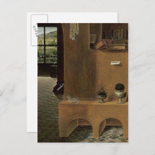 St. Jerome in seinem Studium, c.1475 Postkarte (Vorne/Hinten)