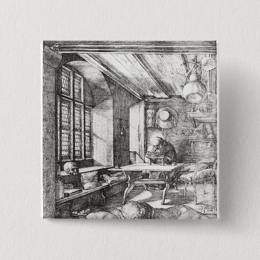 St Jerome in seiner Studie, 1514 Button (Vorderseite)