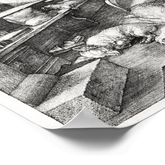 St. Jerome in seiner Studie, 1514 Poster (Ecke)