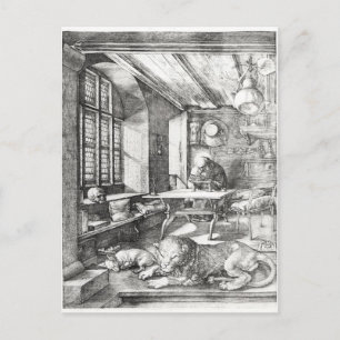 St. Jerome in seiner Studie, 1514 Postkarte