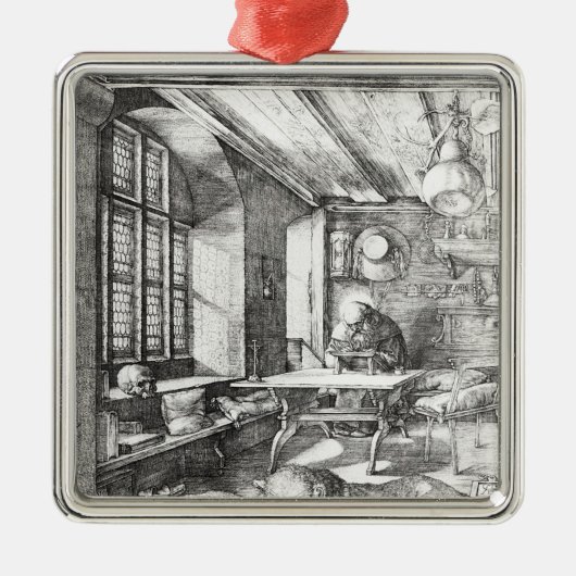 St Jerome in seiner Studie, 1514 Silbernes Ornament (Vorne)