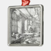 St Jerome in seiner Studie, 1514 Silbernes Ornament (Links)