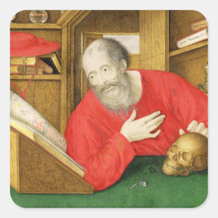 St Jerome in seiner Studie, 1650 (bodycolour und Quadratischer Aufkleber