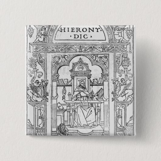 St Jerome in seiner Studie Button (Vorderseite)