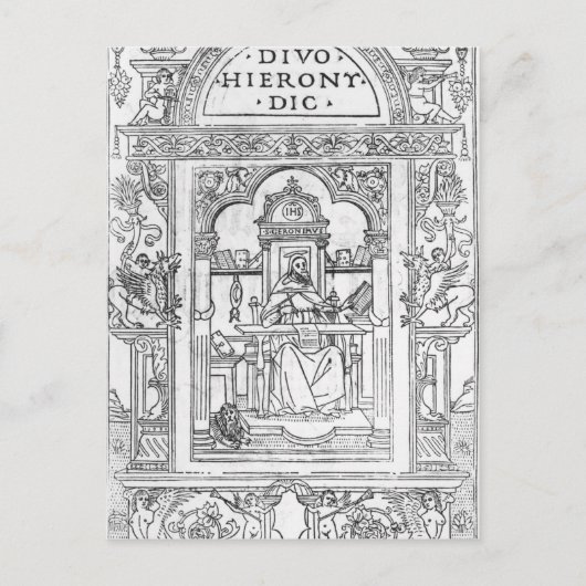 St. Jerome in seiner Studie Postkarte (Vorderseite)