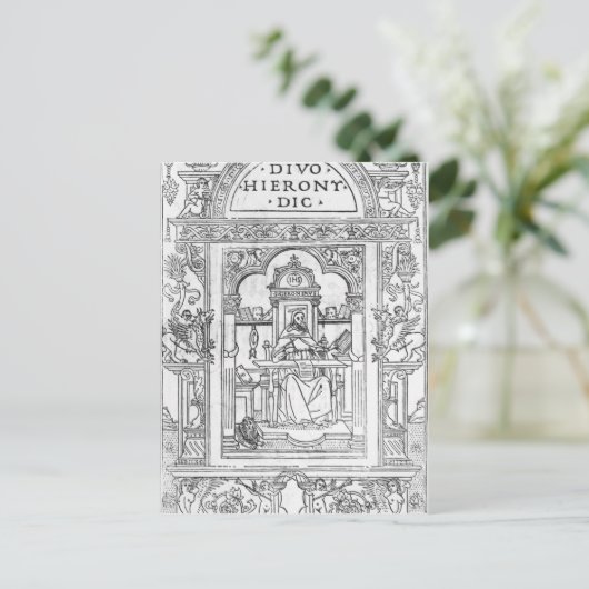 St. Jerome in seiner Studie Postkarte (Stehend Vorderseite)