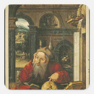 St. Jerome in seiner Studie Quadratischer Aufkleber