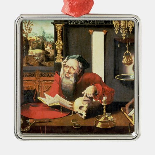 St Jerome in seiner Studie Silbernes Ornament (Vorne)