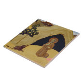 St Jerome mit dem Löwe, 1436 (Tempera auf Platte) Fliese (Seite)