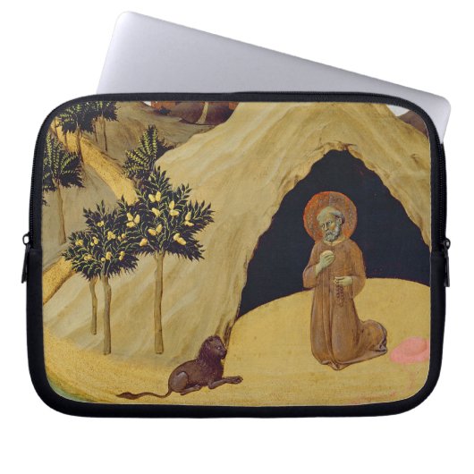 St Jerome mit dem Löwe, 1436 (Tempera auf Platte) Laptopschutzhülle (Vorderseite)