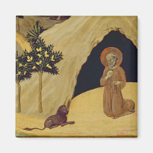 St Jerome mit dem Löwe, 1436 (Tempera auf Platte) Magnet