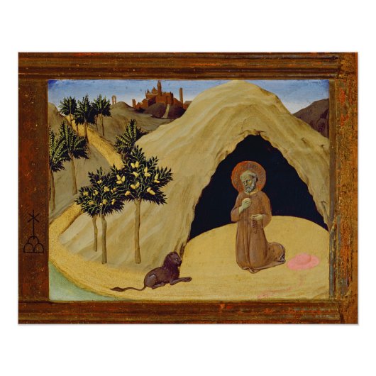 St. Jerome mit dem Löwen, 1436 (Tempel auf Tafel) Poster (Vorderseite)