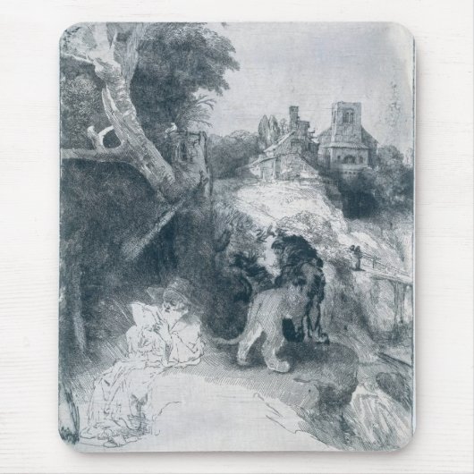 St. Jerome Reading in einer italienischen Landscha Mousepad (Vorne)