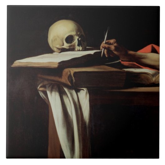 St- Jeromeschreiben, c.1604 (Detail von 64911) Fliese (Vorderseite)