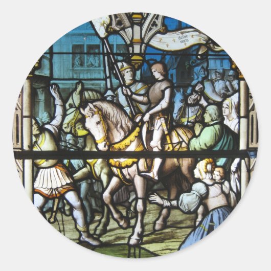 St. Joan in Orleans Runder Aufkleber (Vorderseite)