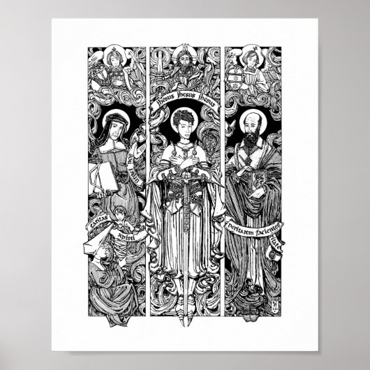St. Joan mit Sts. Louise und Francis de Sales Poster (Vorne)