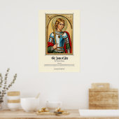 St. Joan of Arc Art Print Medieval Christian Poster (Küche)