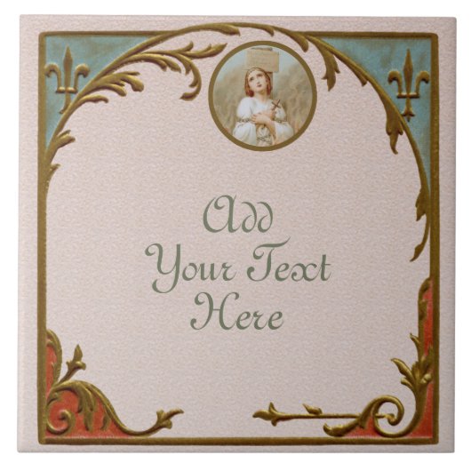 St. Joan of Arc Burning at the Stake (BF01) Tile 3 Fliese (Vorderseite)