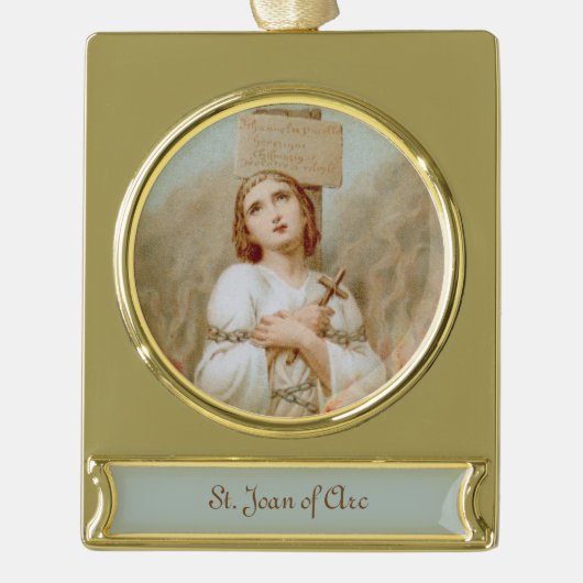 St. Joan of Arc Burning at the Stake (BF 01) Banner-Ornament Gold (Vorderseite)