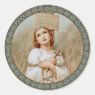 St. Joan of Arc Burning at the Stake (BF 01) Runder Aufkleber