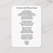 St. Joan of Arc Michael Catherine Holy Card Visitenkarte (Rückseite)