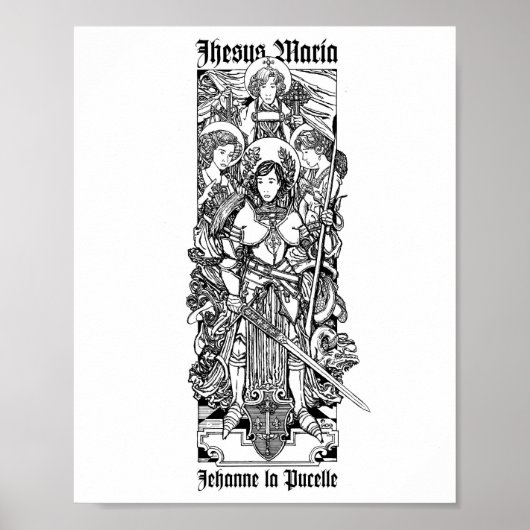 St. Joan of Arc mit ihren Stimmen 8" x 10" Print Poster (Vorne)