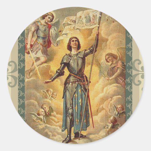 St. Joan of Arc St. Michael Angels Soldier Runder Aufkleber (Vorderseite)